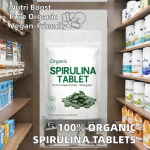 Premium 720 Non-GMO Vegan Organic Spirulina and Chlorella Vegetarian Organic Spirulina Chlorella Tablets
