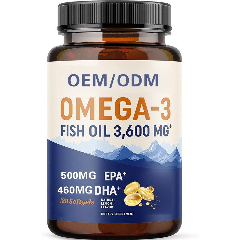 New 2025 Hot Sale OEM/ODM Omega 3 Salmon Oil Burpless Softgel Capsules China Adult EPA DHA