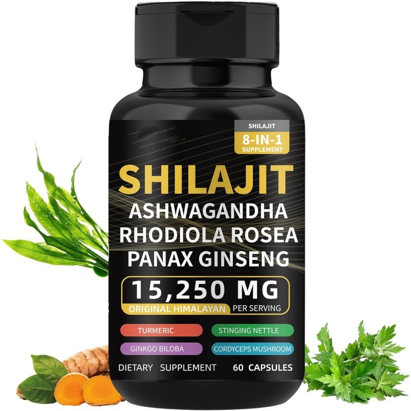 Herbal Supplement OEM Private Label Pure Natural Shilajit Sea Moss Lion's Mane Capsules Shilajit