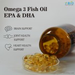 Private Label 200pc Natural Fish Oil Softgel Capsules 18% EPA/12% DHA Enhanced Adult Brain Health and Joint Flexibility