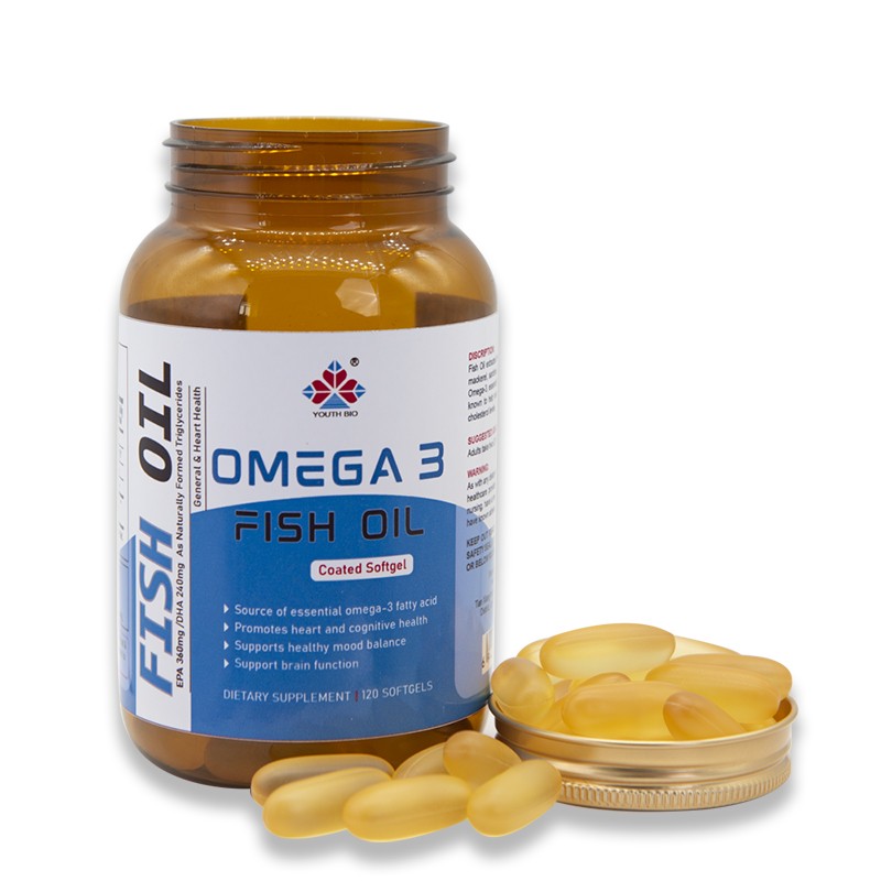 Premium 120pc Fish Oil Softgel Capsules Enteric Coated 18% EPA/12% DHA Antioxidant Support Heart Cognitive Health Adult ODM