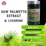 Herbal Supplement Adult Male Prostate Health Saw Palmetto Extract Lycopene Hair Growth Plant-Based Capsules