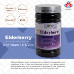 Vegan 500mg Elderberry Extract Capsules with Vitamin C and Zinc for Immune Support