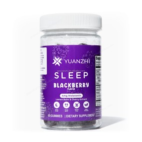 Custom Logo Vegan Blackberry Flavor 4mg Melatonin Relaxing Restorative Sleep Gummies Relax Natural Wake Up Feeling Fresh