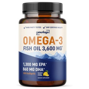 OEM Triple Strength Omega 3 Fish Oil 3600mg EPA & DHA Omega 3 Fish Oil Supplement Bulk Premium Burpless