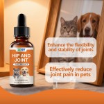 Organic Liquid Drops for Dogs and Cats Hips and Joint Support Supplement Chondroitin Turmeric Glucosamine for Pet Health
