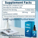 Private Label Organic Iodine Liquid Drops Pure Iodine Vitamin Supplement Thyroid and Immune Energy Safe Pregnant Women