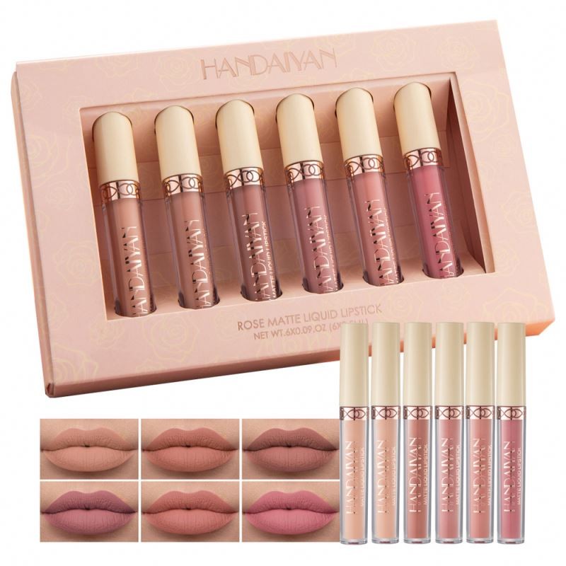 HANDAIYAN Liquid Matte Lip Gloss Set Velvet Wholesale Non-stick Cup Lipgloss Tint Long-lasting High Pigment
