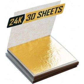 X 4.33 cm 24K 99.9% Chinese Genuine Real Sheets Beauty Cosmetics Cake Baking Pure Gold Leaf Foil Paper