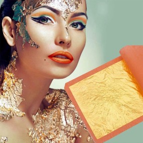 Buddha Statue Fu Lu Shou 24K Pure Gold Metal Leaf Ornament Family Feng Shui Ornaments Mean Good Luck and Wealth