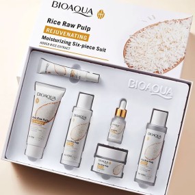 Discount Now BIOAQUA Organic Rice Essence Hydrating Face Brightening Whitening Private Label Skin Care Set