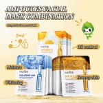 OEM SADOER维生素c 24k黄金透明质酸美白隐形胶原蛋白水晶护肤有机纯素面膜片