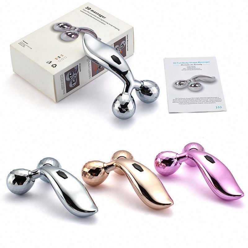 factory 3D Shaping Alloy Home Use Facial Massager Face Slimming Twin Balls Roller Hand Rolling Beauty Bar