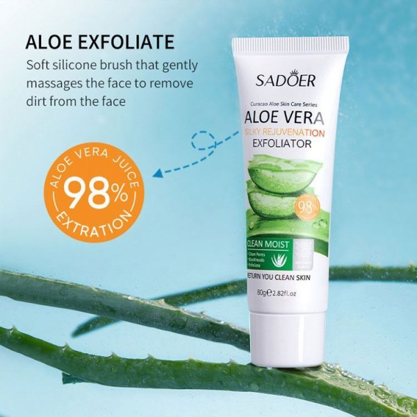 Wholesale Moisturizing Brightening and Removing Dead Skin Scrub Aloe Vera Silky Rejuvenation Exfoliator Gel