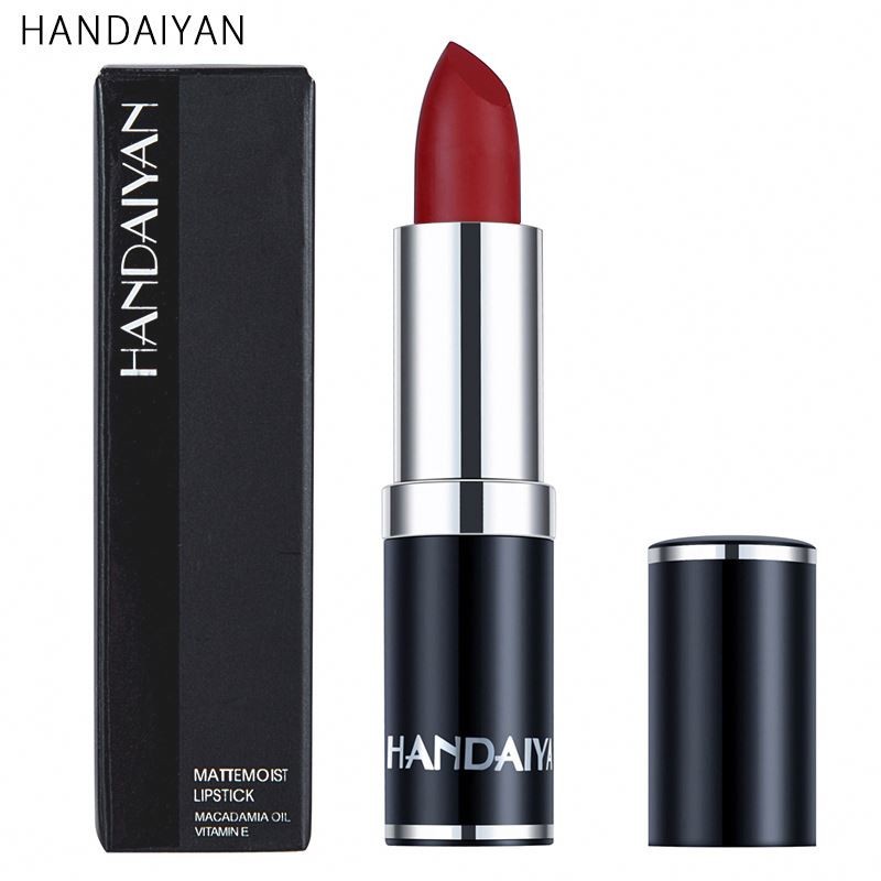 Handaiyan Matte Lipstick Long-lasting Waterproof 12 Colors Customized Private Label Makeup Cosmetic