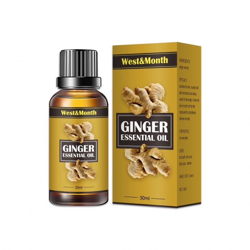 30ml Ginger Essential Oil Body Relieve Anxiety Dampness Cold Hydrating Moisturizers Nourishing Massage Natural Dry Skin