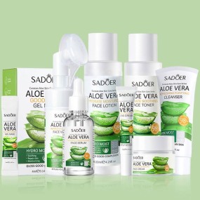 SADOER OEM Aloe Vera Organic No-Wash Sleeping Facial Mask New Anti Pimples Smooth Moisturizing Hydrating Skin Care Set SADOER