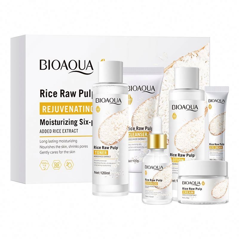OEM ODM BIOAQUA Organic Rice New Hydrating Face Brightening Whitening Private Label Skin Care Set OEM ODM BIOAQUA Organic Rice