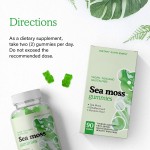 Adult Vegan Organic Seamoss Gummies Immune Support Herbal Supplement Burdock Root Extract and Bladderwrack