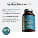 OEM 4-in-1 Magnesium Glycinate and Turmeric Capsules Herbal Supplement for Stress Relief and Sleep Aid