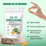 Adult Oregano and Black Seed Oil Soft Capsules Immune Booster and Gut Protection Health Supplement