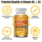 High Efficacy Calcium and Vitamin D3 Soft Capsules Adult Immune Health Support with Strong Bones and Teeth
