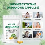 Adult Oregano and Black Seed Oil Soft Capsules Immune Booster and Gut Protection Health Supplement