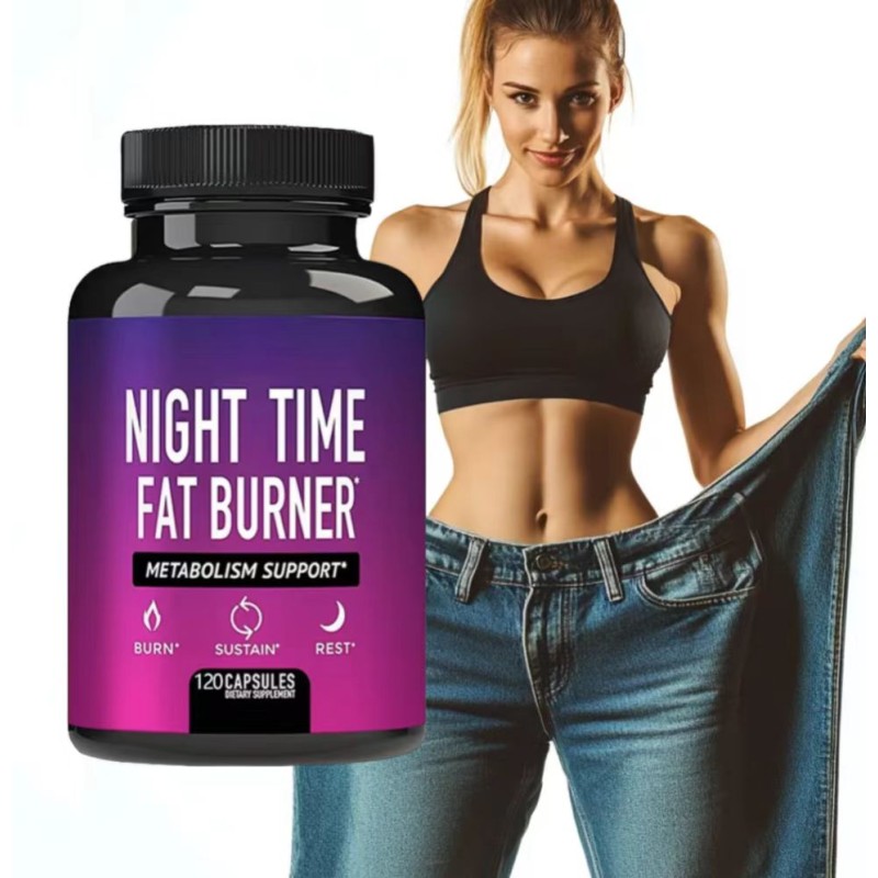 Non-GMO Gluten-Free White Kidney Bean Extract Weight Loss Capsules Night Fat Burner with Metabolism Support Herbal Supplement