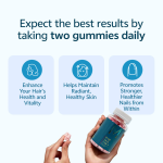 Sugar-Free Hair Growth Gummies with Biotin Keratin Multivitamin Blend for Stronger Longer Hair Vitamin for Adults