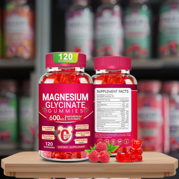 Private Label Sugar-Free Magnesium Glycinate Gummies Vitamin Gummies Sleep Supplement with Calcium Potassium Vitamin Complex