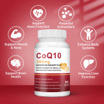 Vegan Halal Coenzyme Q10 Capsules Adult Heart Health Booster Customizable CoQ10 OEM Factory Supplier