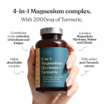 OEM 4-in-1 Magnesium Glycinate and Turmeric Capsules Herbal Supplement for Stress Relief and Sleep Aid