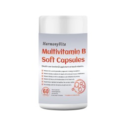 Private Label Vitamin B Complex 60 Soft Capsules B1 B2 B6 B12 for Nerve Regulation Blood Toning and Immunity Boost