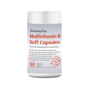 Private Label Vitamin B Complex 60 Soft Capsules B1 B2 B6 B12 for Nerve Regulation Blood Toning and Immunity Boost