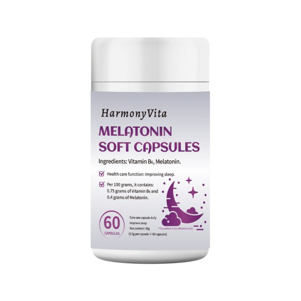 Adult Sleep Deep Aid Soft Capsules 60 Count Melatonin and Vitamin B6 Health Supplement Sleep Health