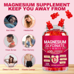 Private Label Sugar-Free Magnesium Glycinate Gummies Vitamin Gummies Sleep Supplement with Calcium Potassium Vitamin Complex