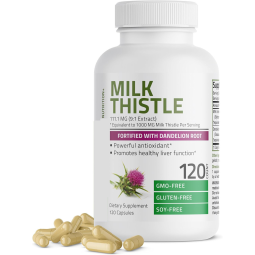 Milk Thistle Dandelion Root Liver Supplement Adult 120 Capsules Antioxidant Tonic Effect