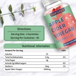 Vegan Apple Cider Vinegar Gummies Immune Support Vitamin Support Weight Management Not for Pregnant Women