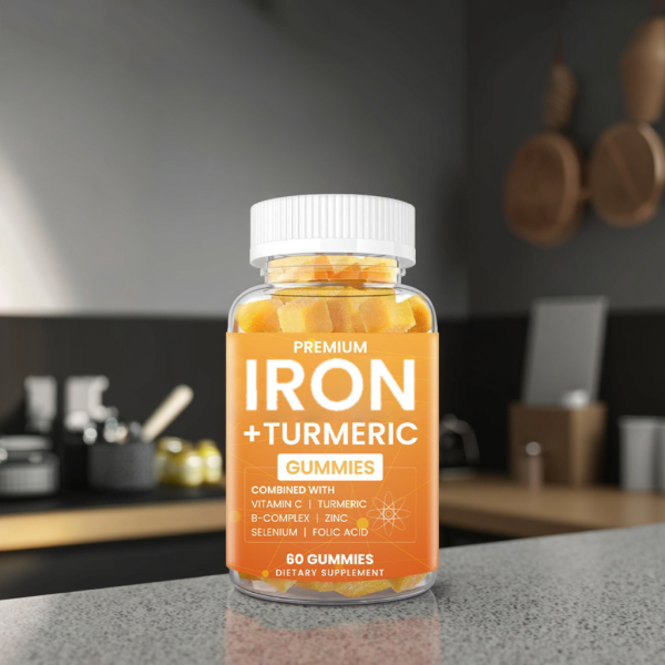 Daily Delicious Iron Gummies with Turmeric Vitamin B Complex Vitamin C Adult Multivitamin and Mineral Gummies