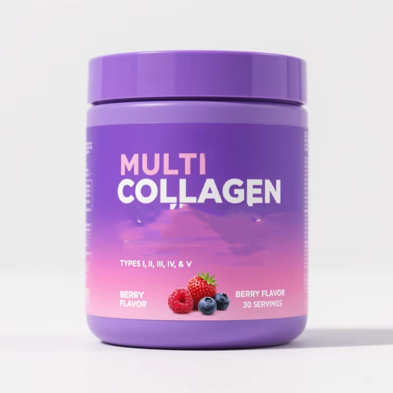 OEM Fish Collagen Powder Marine Collagen Powder Sachets Multi-Collagen Complex with Vitamin C