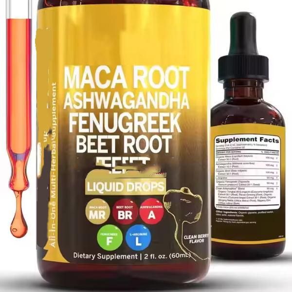OEM Private Label Liquid Extract and Drops of Maca Root and Ashwagandha