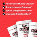Besica BIOCCHN Creatine Monohydrate Gummies Pre-Workout Fitness Energy and Metabolism Support Energy