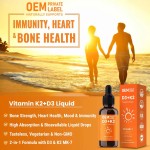 Besica Premium Vitamin D3 K2 Drops Oral Oil Support Bones Vitamin D3K2 Liquid Drops Immune System and Energy Levels