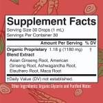 Besica OEM Ginseng Water Drops with Ginseng Root Ashwagandha Root and Maca Root Drops Herbal Supplement