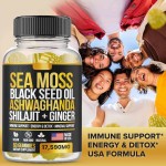Besica Sea Moss Black Seed Oil Ashwagandha Gummies with Shilajit