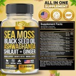 Besica Sea Moss Black Seed Oil Ashwagandha Gummies with Shilajit