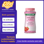 In-Stock Cross-Border Hot Seller Hair Skin & Nails Strawberry Biotin Gummies Light Brown European Hair Color European Hair