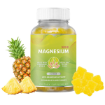Manufacturer Supply Hot Seller Pineapple Flavor Glycine Mg Magnesium Gummies Customizable Mineral Supplement Cross-Border Foreign