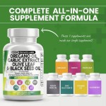 Besica OEM Oregano Oil Capsules with Garlic Extract Olive Leaf Black Seed Oil - Men Women Digestive Health Supplement
