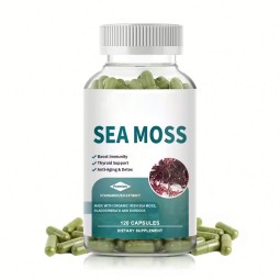 OEM Private Label Organic Sea Moss Capsules 2000mg with Bladderwrack and Burdock Root for Joint Health
